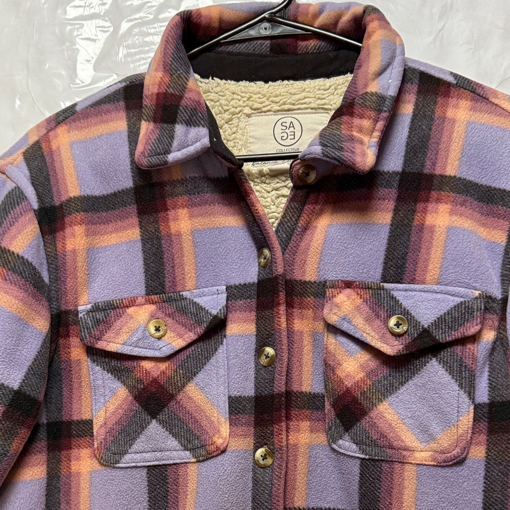 Sage Plaid Jacket in Purple and Orange